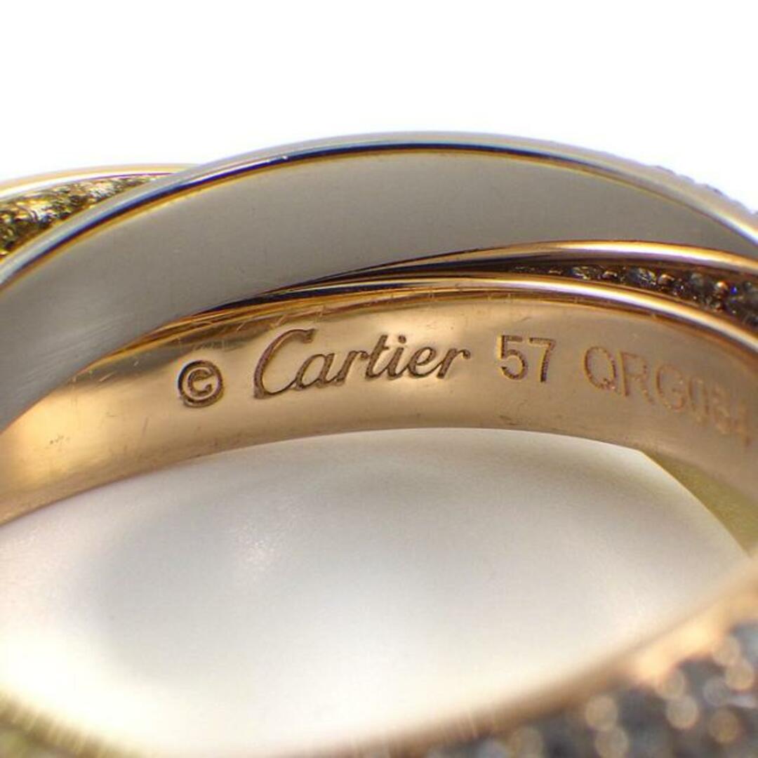 Cartier(カルティエ)のカルティエ Cartier リング トリニティ クラシック MM N4210700 スリーカラー フルサークル パヴェ 468ポイント ダイヤモンド 約3.22ct K18PG K18WG K18YG 18号 / #57 【箱・保付き】 【中古】 レディースのアクセサリー(リング(指輪))の商品写真