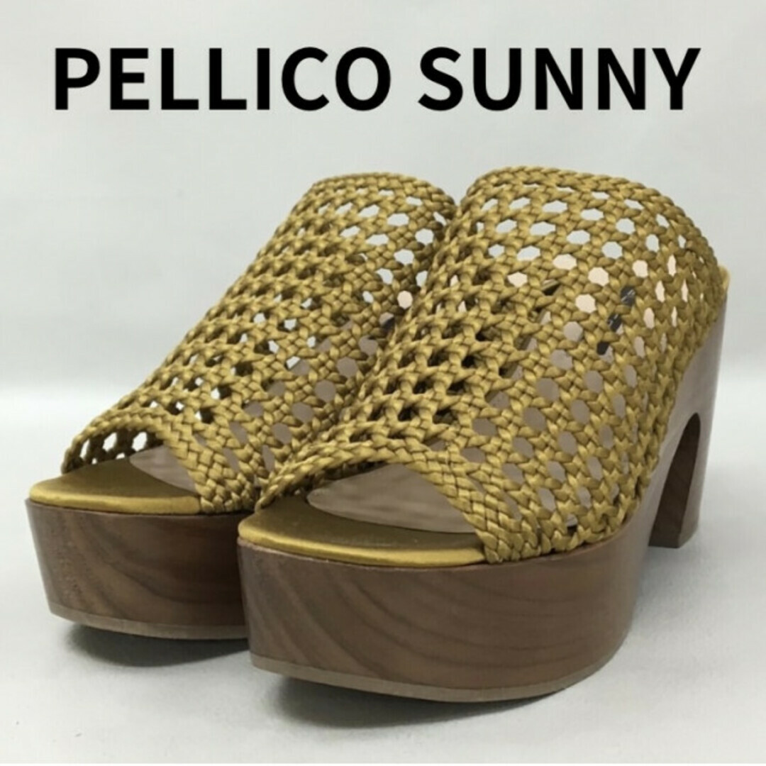 PELLICO SUNNY(ペリーコサニー)のPELLICO SUNNY ペリーコ サニー 美品 サンダル 厚底 メッシュ 木 レディースの靴/シューズ(サンダル)の商品写真