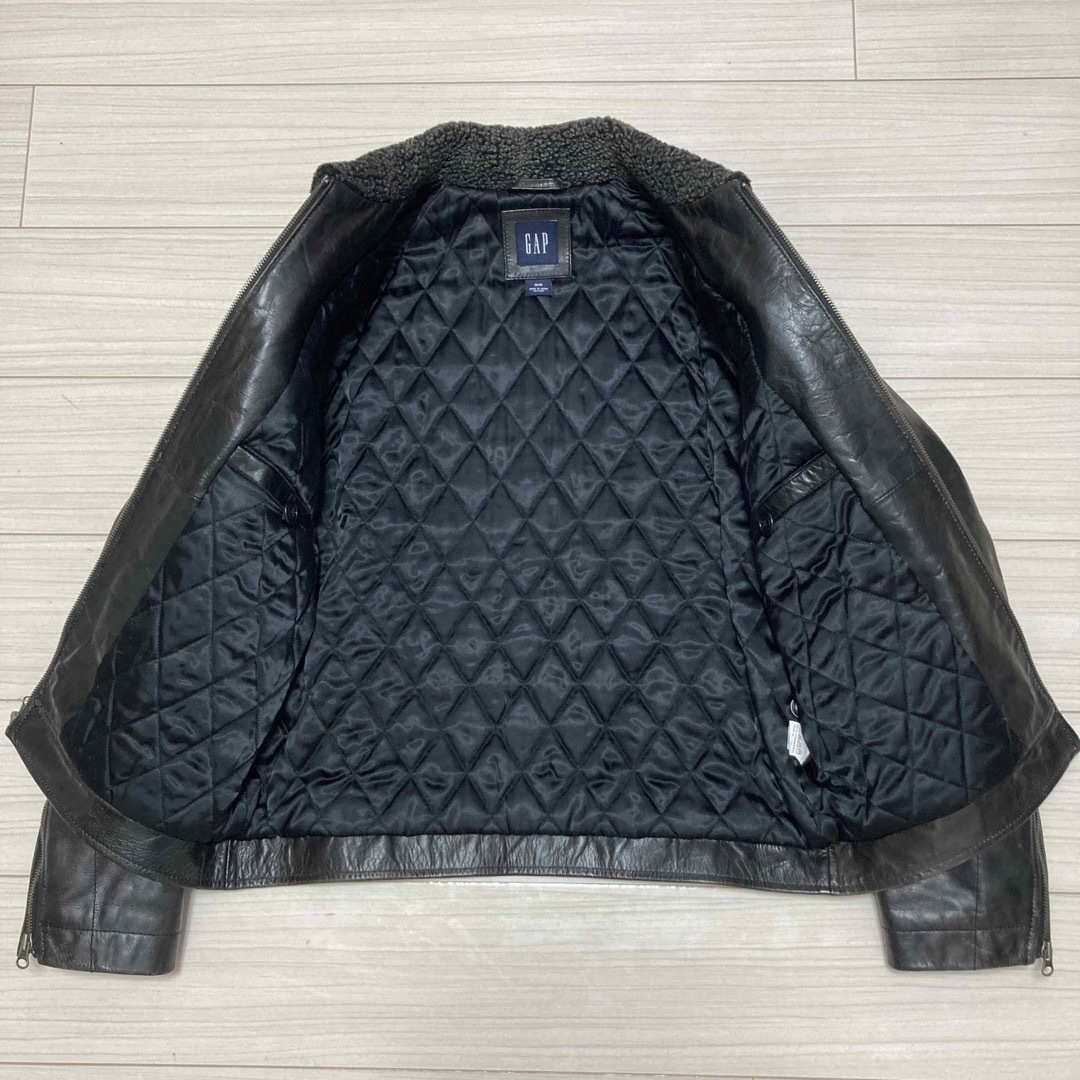GAP - OLD GAP□エイジング加工 襟ボア 本革 レザージャケット