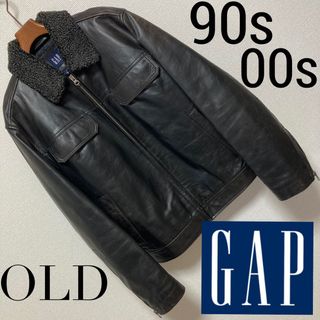 00s OLD GAP レザージャケット 黒 ブルゾン本革