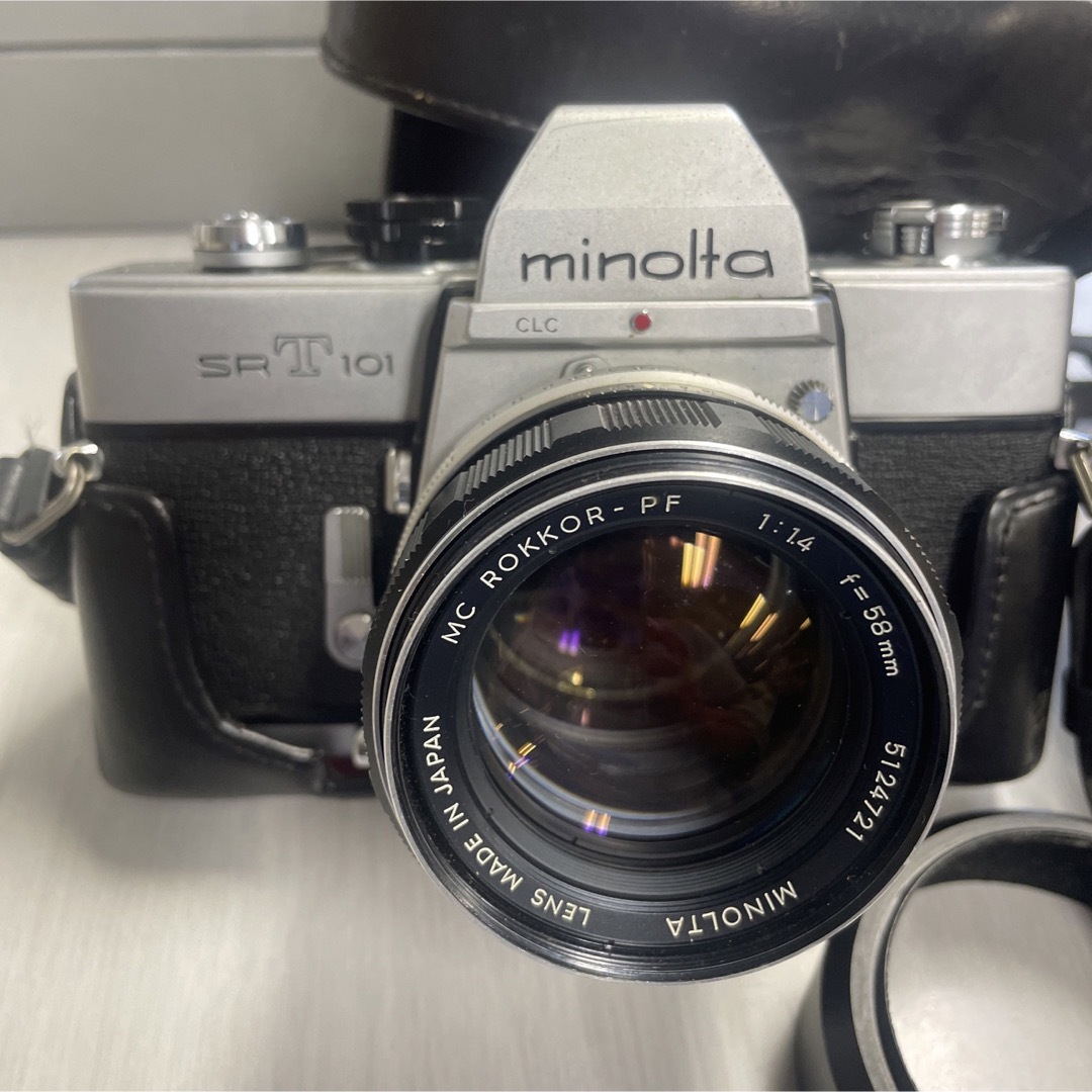 KONICA MINOLTA(コニカミノルタ)のミノルタSRT101 kenko望遠2倍レンズ付き スマホ/家電/カメラのカメラ(フィルムカメラ)の商品写真