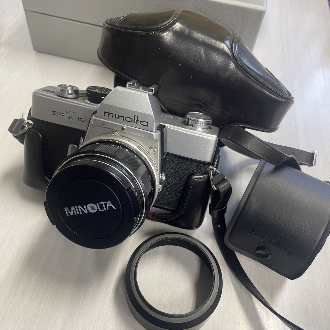 KONICA MINOLTA(コニカミノルタ)のミノルタSRT101 kenko望遠2倍レンズ付き スマホ/家電/カメラのカメラ(フィルムカメラ)の商品写真