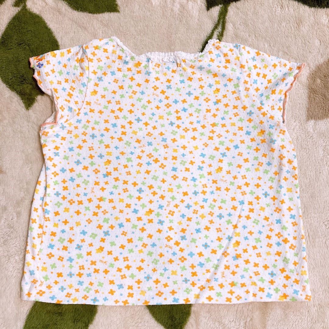 mikihouse(ミキハウス)の花柄トップス　半袖Tシャツ　ブラウス キッズ/ベビー/マタニティのベビー服(~85cm)(Ｔシャツ)の商品写真