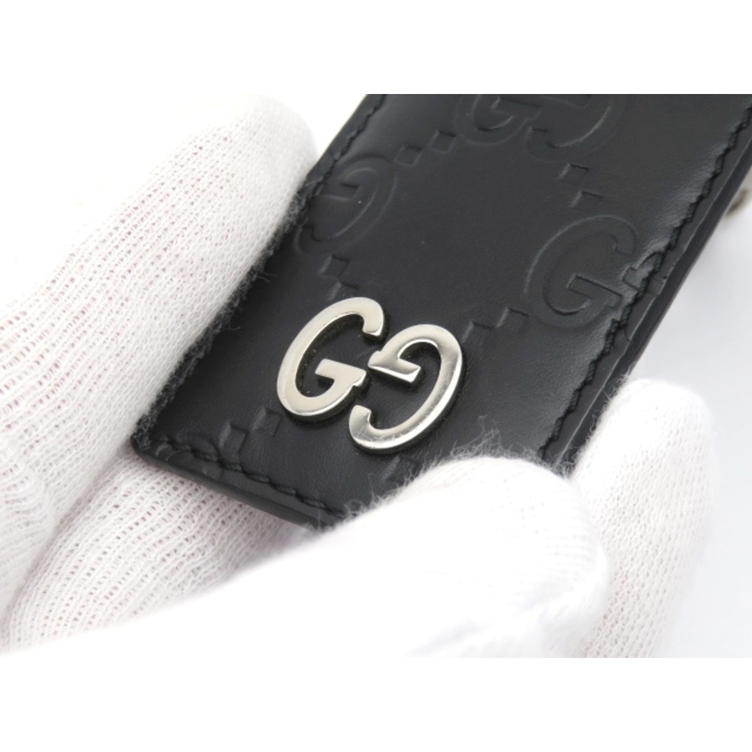 Gucci(グッチ)の【値下げ】■中古■　グッチ GG キーリング キーホルダー 鍵 ブラック レザー 箱 【07392】 メンズのファッション小物(キーホルダー)の商品写真