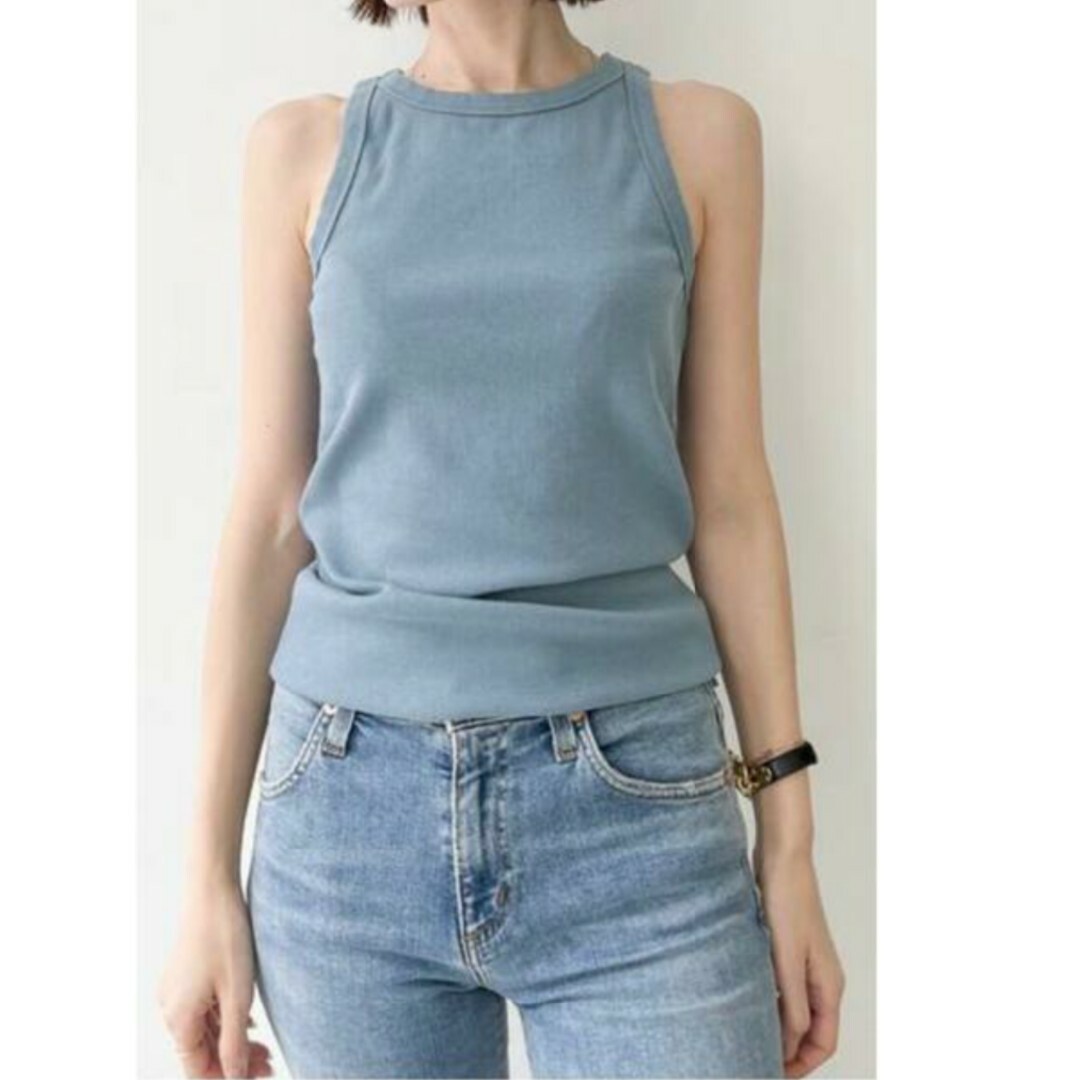 L'Appartement DEUXIEME CLASSE(アパルトモンドゥーズィエムクラス)の【GOOD GRIEF!/グッドグリーフ】Rib Tank Top  ブルー レディースのトップス(タンクトップ)の商品写真