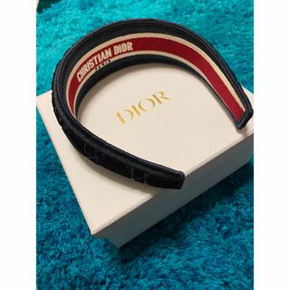 Christian Dior カチューシャ コットン オレンジ ネイビー