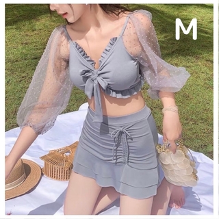水着 M レディース 体型カバー 可愛い ビキニ 韓国 セパレート スカート(水着)
