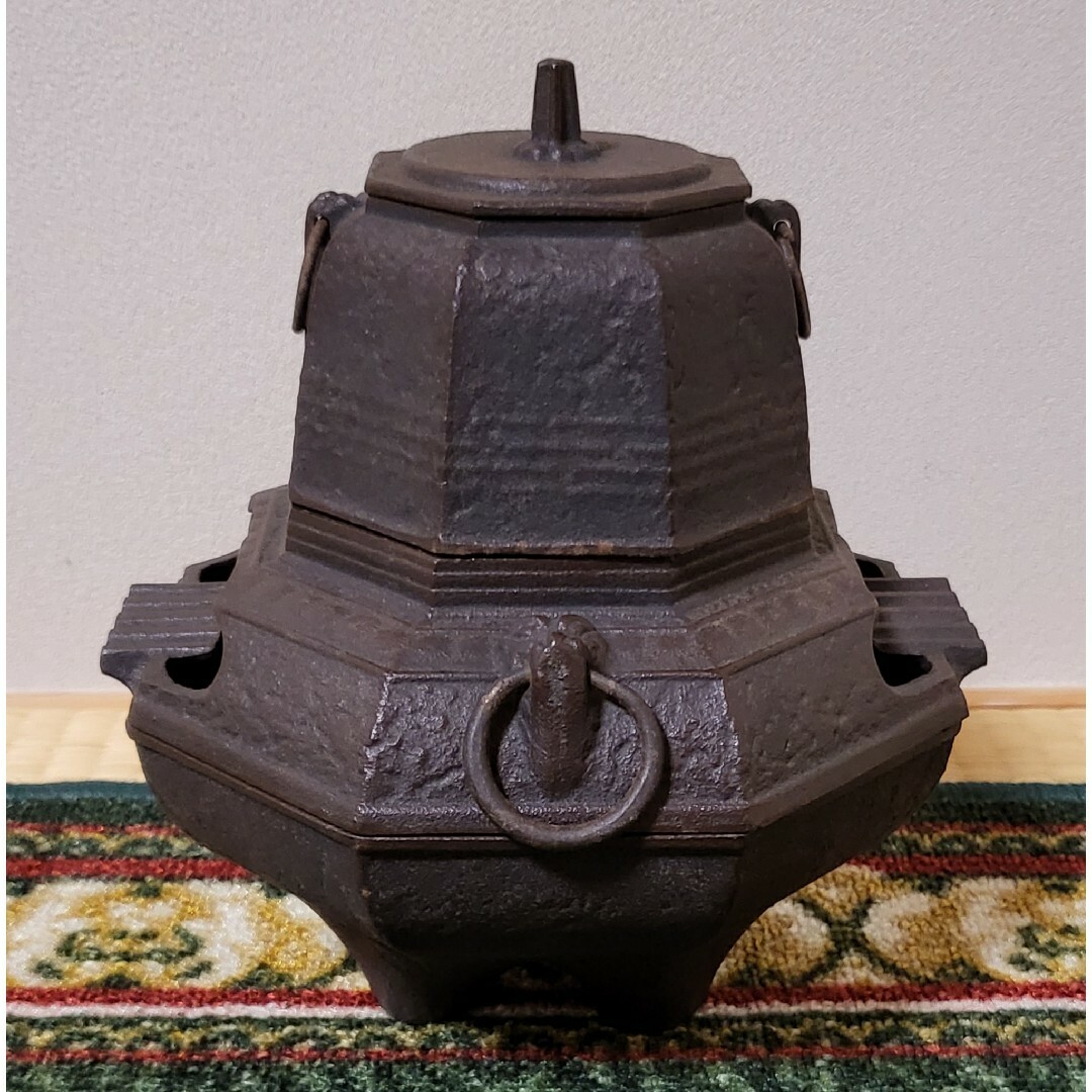年代物 茶釜 茶器 茶道具 鉄製 骨董品 陶芸 ヴィンテージ