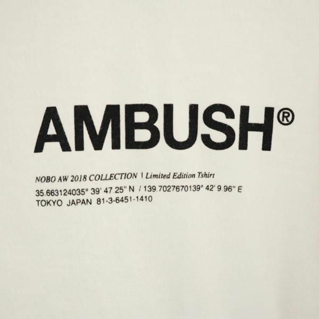 AMBUSH(アンブッシュ)のアンブッシュ 日本製 プリント 半袖 Tシャツ 3 ホワイト系 AMBUSH ロゴ メンズ 【中古】  【230717】 メール便可 メンズのトップス(Tシャツ/カットソー(半袖/袖なし))の商品写真