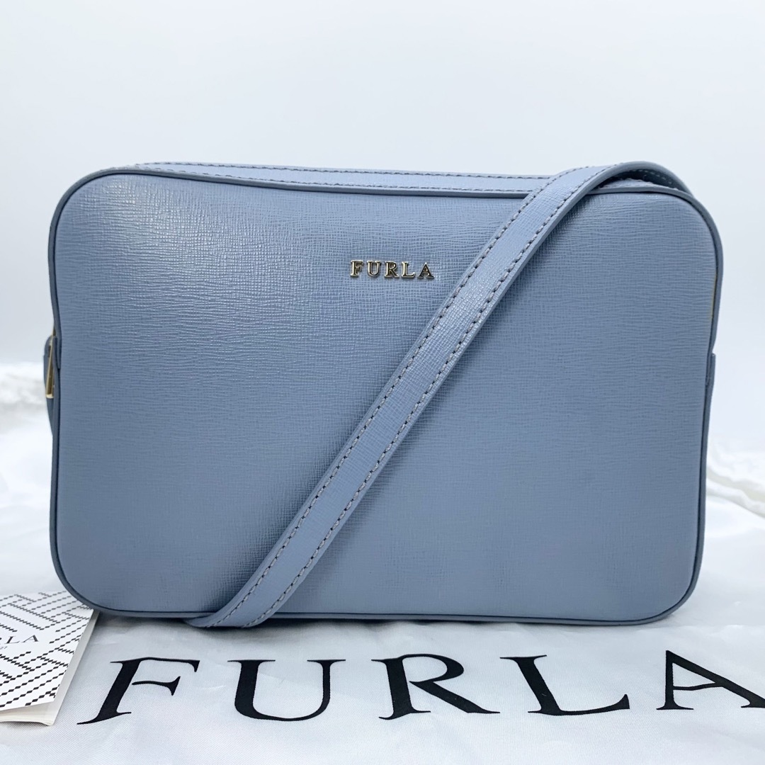 Furla(フルラ)の★極美品 FURLA LILLI フルラ リリー ショルダー ダブルジップ 水色 レディースのバッグ(ショルダーバッグ)の商品写真