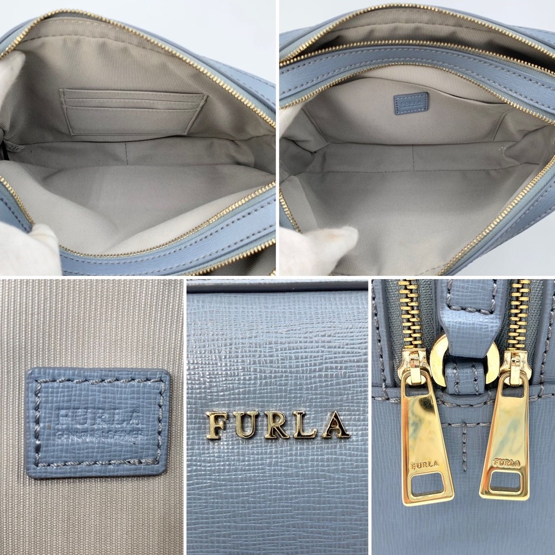 Furla(フルラ)の★極美品 FURLA LILLI フルラ リリー ショルダー ダブルジップ 水色 レディースのバッグ(ショルダーバッグ)の商品写真