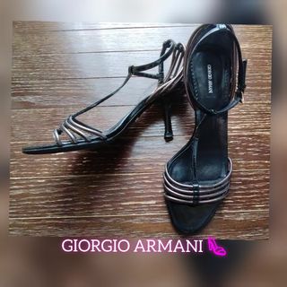 ジョルジオアルマーニ(Giorgio Armani)のGIORGIO ARMANI 　エナメルサンダル　34 2/1　美品訳有り格安❗(サンダル)