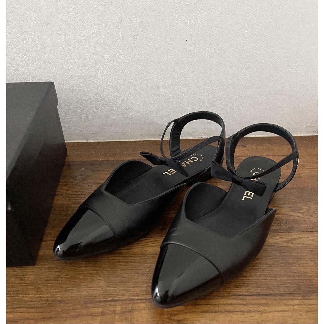 CHANEL シャネル リボン付きミュール-