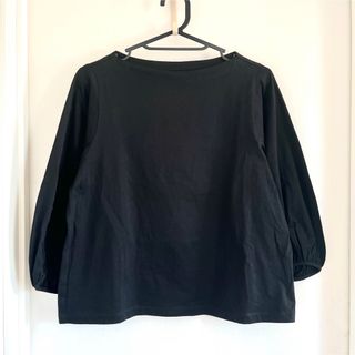 ユニクロ(UNIQLO)の【UNIQLO】ボリュームスリーブTシャツ/コットン/ブラック(カットソー(長袖/七分))