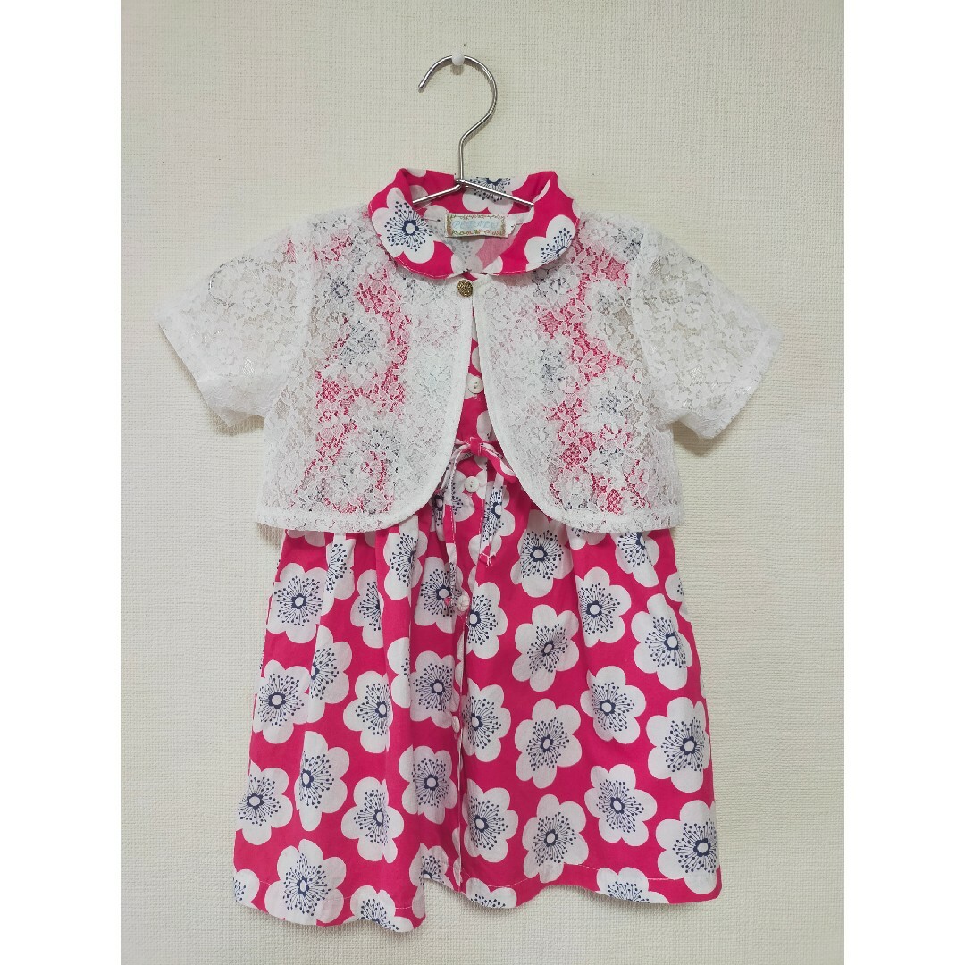 kids ギャザーワンピース 90 95 100 　GIRL キッズ/ベビー/マタニティのキッズ服女の子用(90cm~)(ワンピース)の商品写真