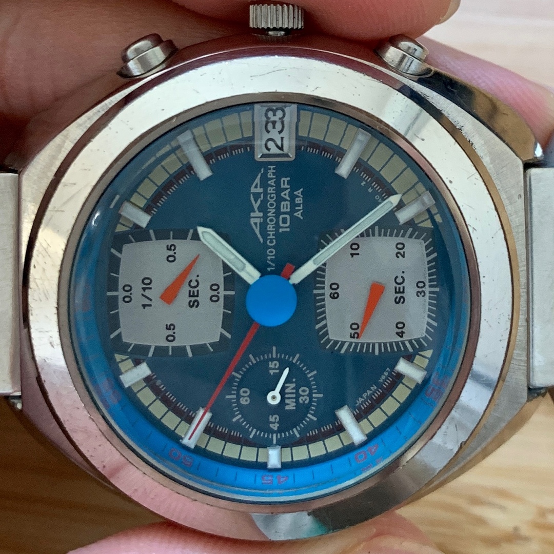 seiko Alba Bullhead V657-6030 Blue