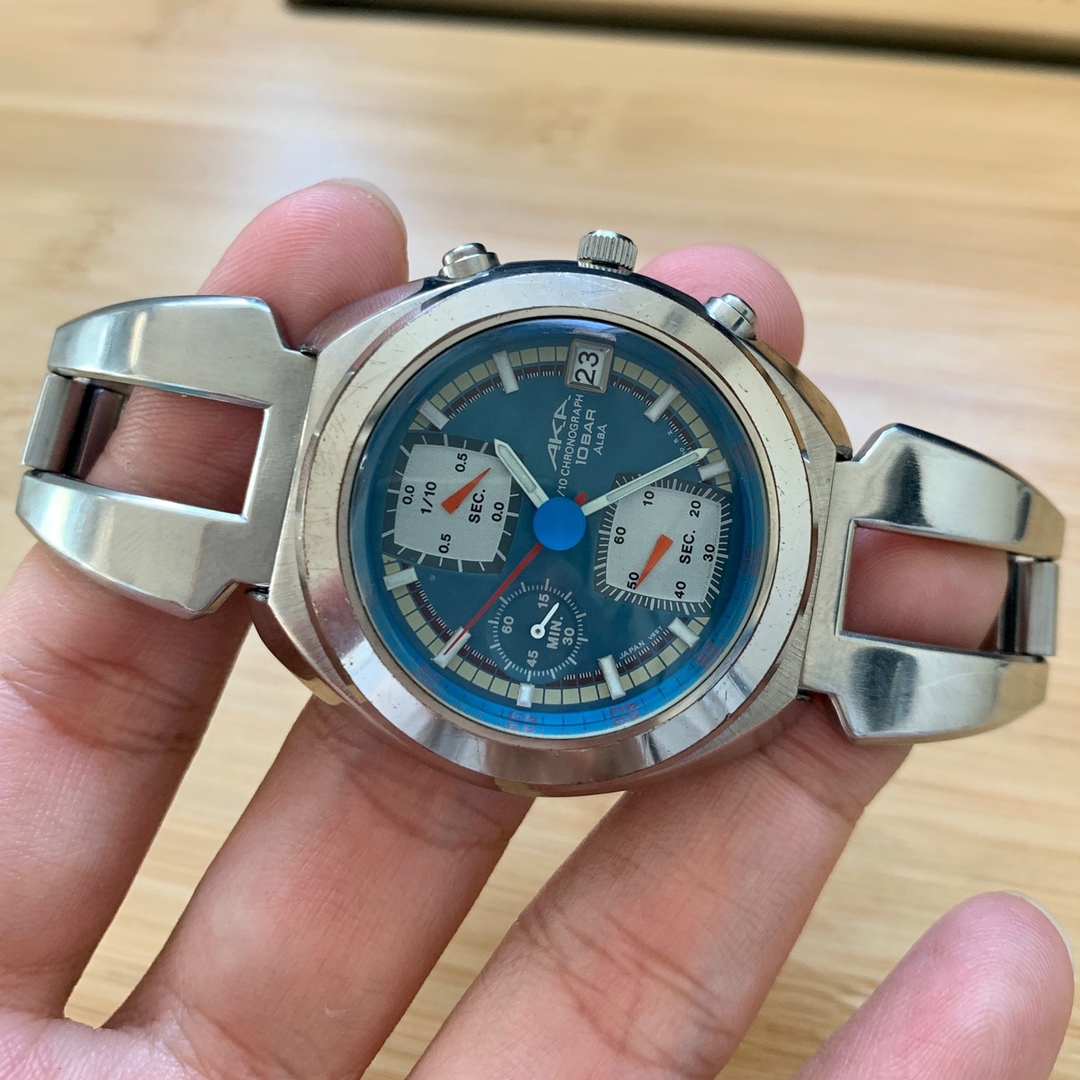 ALBA(アルバ)のseiko Alba Bullhead V657-6030 Blue メンズの時計(腕時計(アナログ))の商品写真