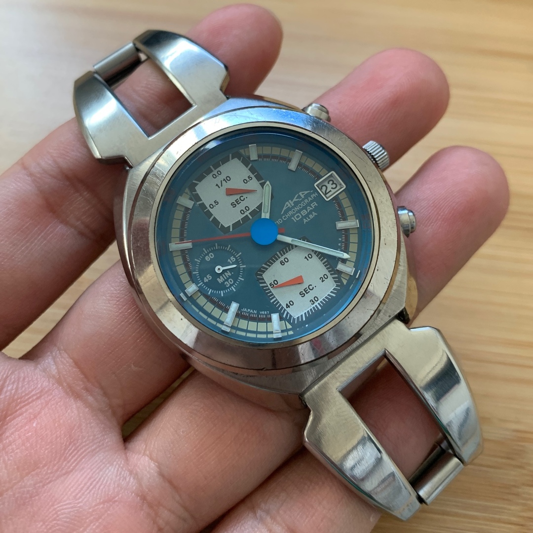 ALBA(アルバ)のseiko Alba Bullhead V657-6030 Blue メンズの時計(腕時計(アナログ))の商品写真