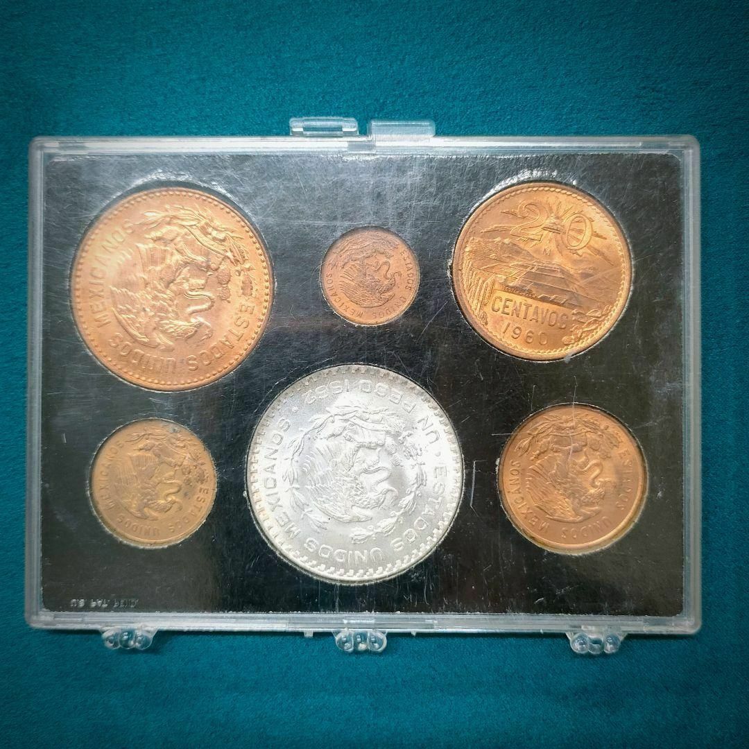 匿名配送 メキシコ １ペソ 銀貨 セット コイン 海外 古銭 1962 coin エンタメ/ホビーの美術品/アンティーク(貨幣)の商品写真