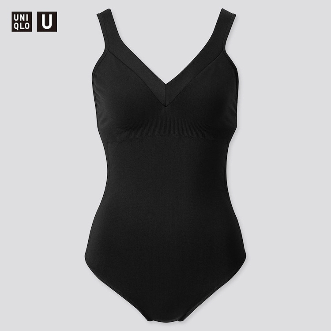 UNIQLO(ユニクロ)のUNIQLO ユニクロ　シームレススイムワンピース水着　BLACK L レディースの水着/浴衣(水着)の商品写真