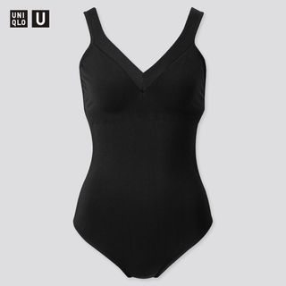 ユニクロ(UNIQLO)のUNIQLO ユニクロ　シームレススイムワンピース水着　BLACK L(水着)