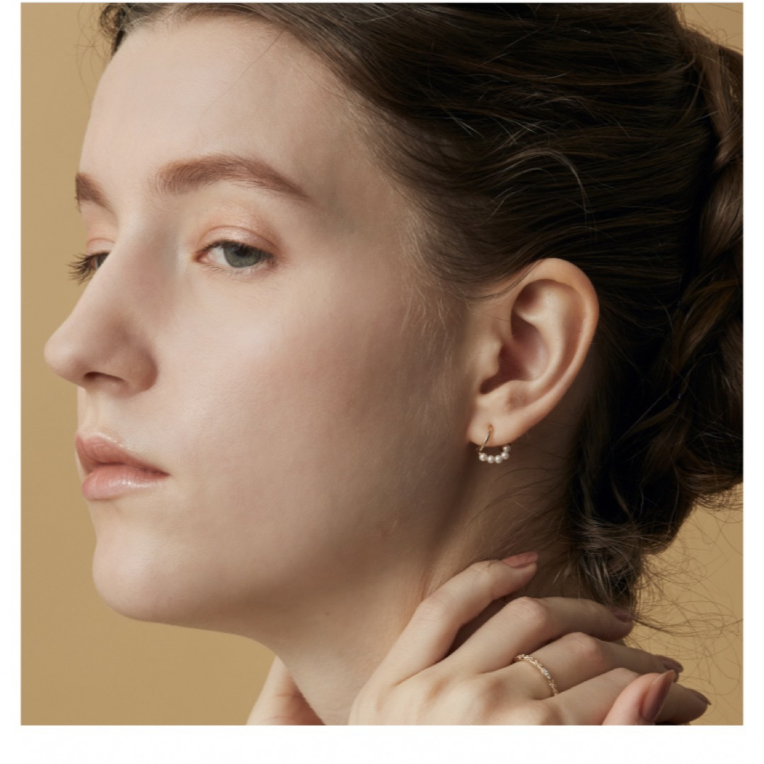 MTさま アガット agate ピアス k10 フープパールピアス 淡水パール