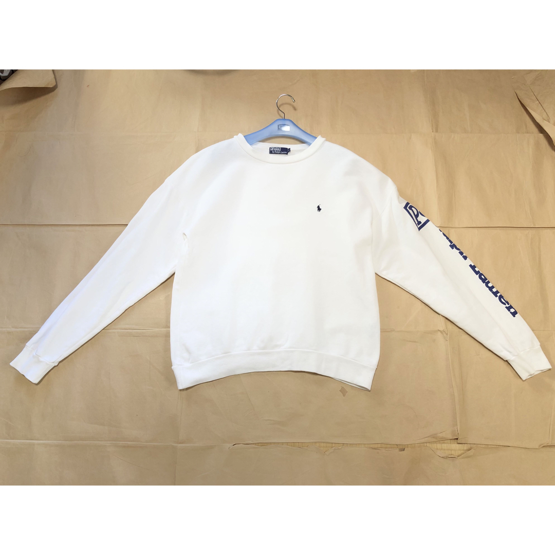 90s ラルフローレン スウェット L 白 Ralph Lauren トレーナー