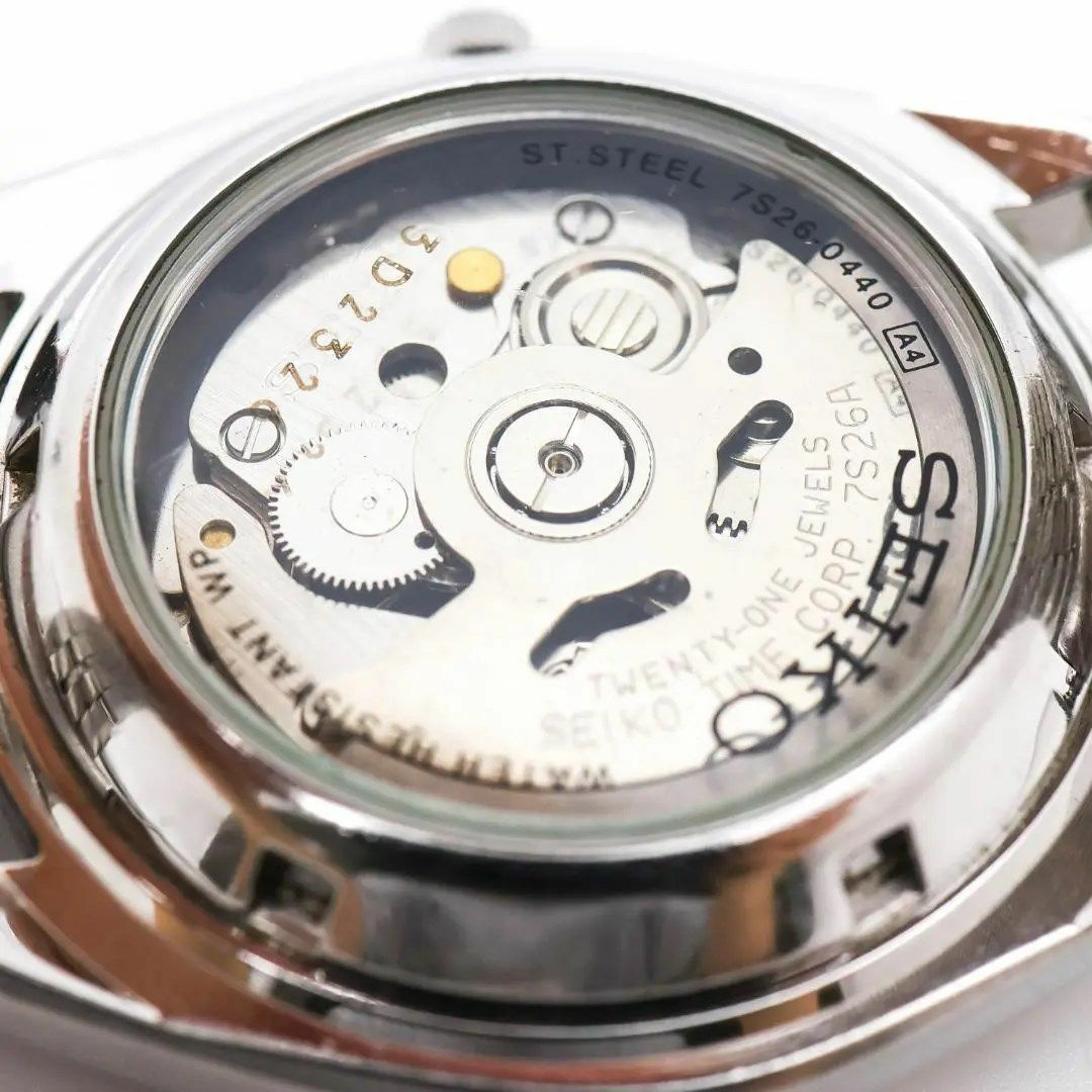 《人気》SEIKO 5 腕時計 ホワイト デイデイト 自動巻き スケルトン 7