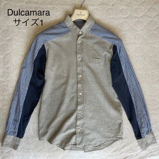 【Dulcamara】ヨークスリーブシャツ　ストライプ　シルク　サイズ1