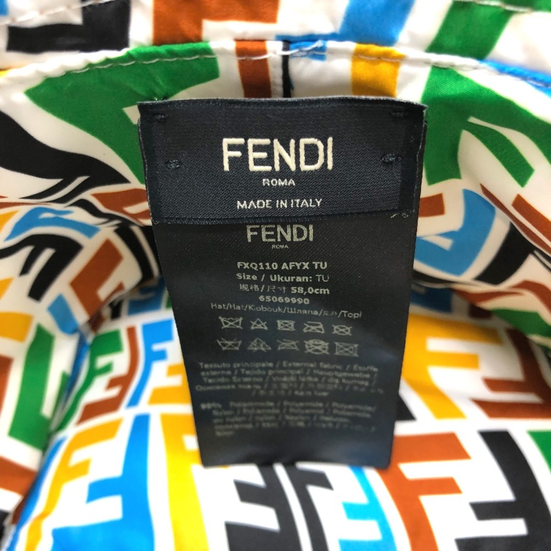 FENDI(フェンディ)のフェンディ FENDI リバーシブル ズッカ ハット帽 帽子 バケットハット ハット ナイロン ベージュ/マルチカラー メンズの帽子(ハット)の商品写真