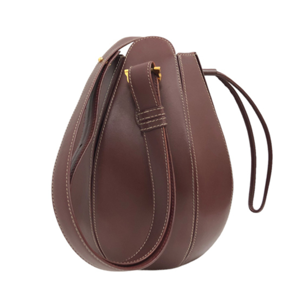 【送料無料】【美品】カルティエ マストドゥカルティエ ショルダーバッグ レザー エンジ 巾着 CARTIER 横浜BLANC 1