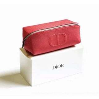 クリスチャンディオール(Christian Dior)のディオール  オリジナル スクエア　ポーチ　ポピーレッド　箱付き正規品(ポーチ)