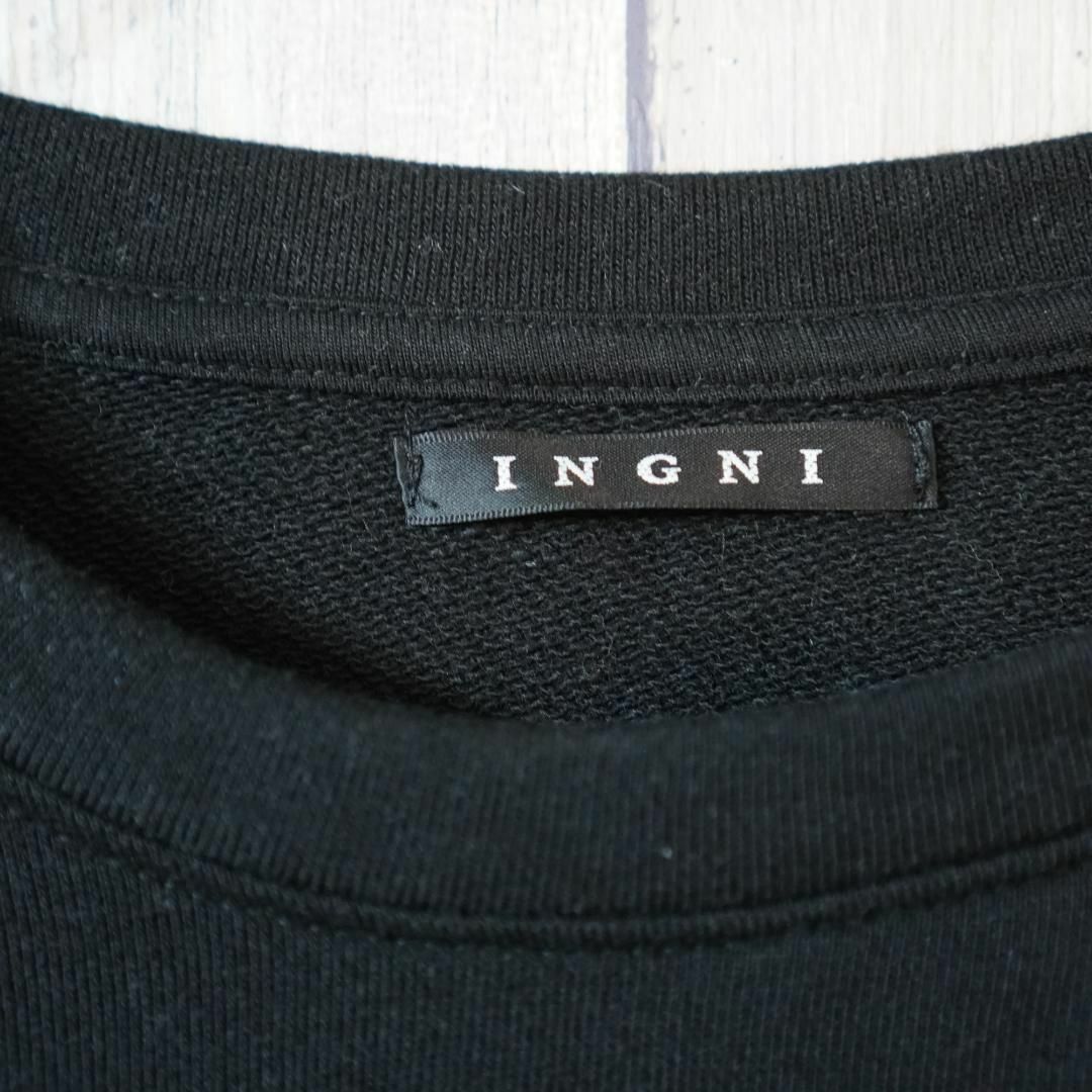 INGNI(イング)のINGNI 花柄刺繍入りスウェットトレーナー 黒M レディースのトップス(トレーナー/スウェット)の商品写真