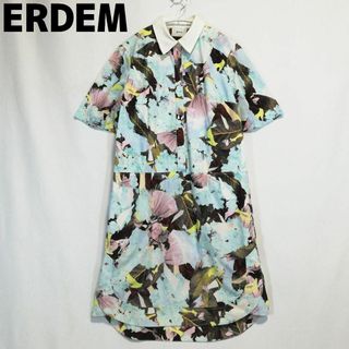 アーデム(Erdem)のERDEM シャツワンピース 花柄 ボタニカル柄 ワンピース アーデム S 半袖(ひざ丈ワンピース)