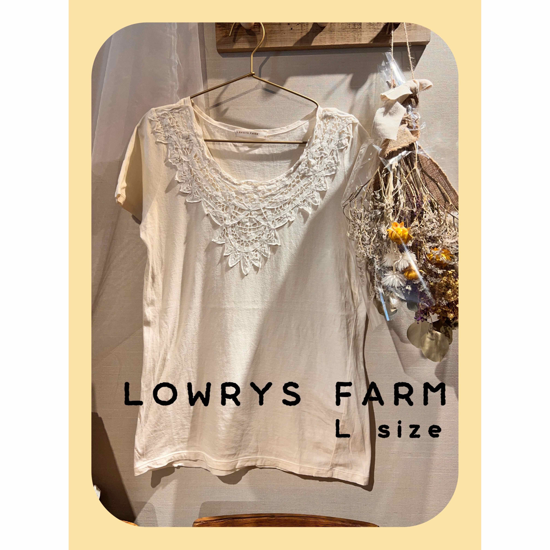 LOWRYS FARM レース刺繍カットソー レディースのトップス(カットソー(半袖/袖なし))の商品写真