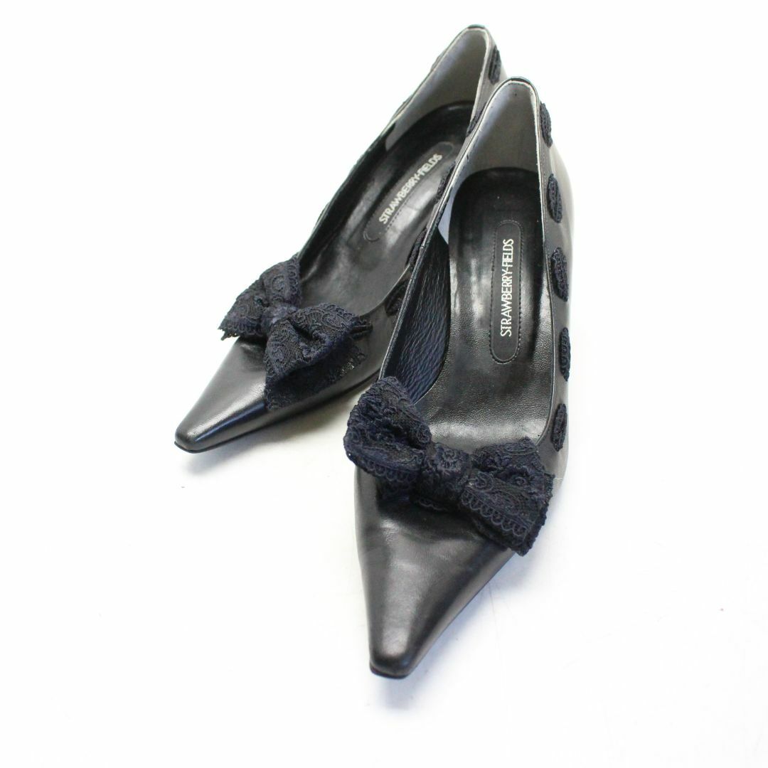 STRAWBERRY-FIELDS(ストロベリーフィールズ)の美品 ストロベリーフィールズ 本革ポインテッドトゥパンプス 22.5 S5 レディースの靴/シューズ(ハイヒール/パンプス)の商品写真