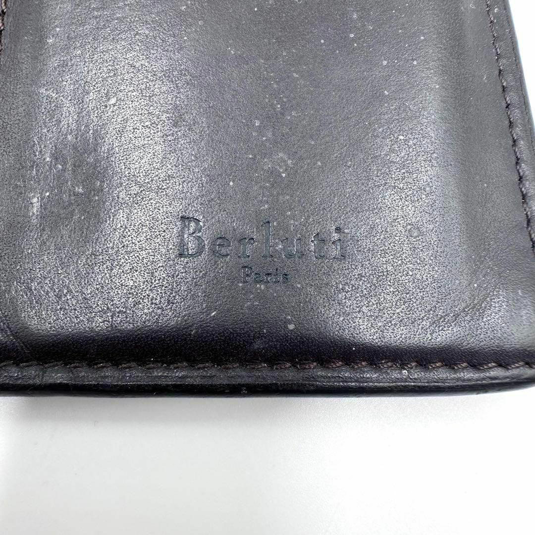 【極上品】ベルルッティ カリグラフィ サンタル ダブルスタンプ 二つ折り財布
