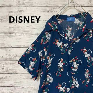 ディズニー(Disney)のDISNEY ミニーちゃん柄アロハシャツ オープンカラーシャツ レーヨンシャツ(シャツ)