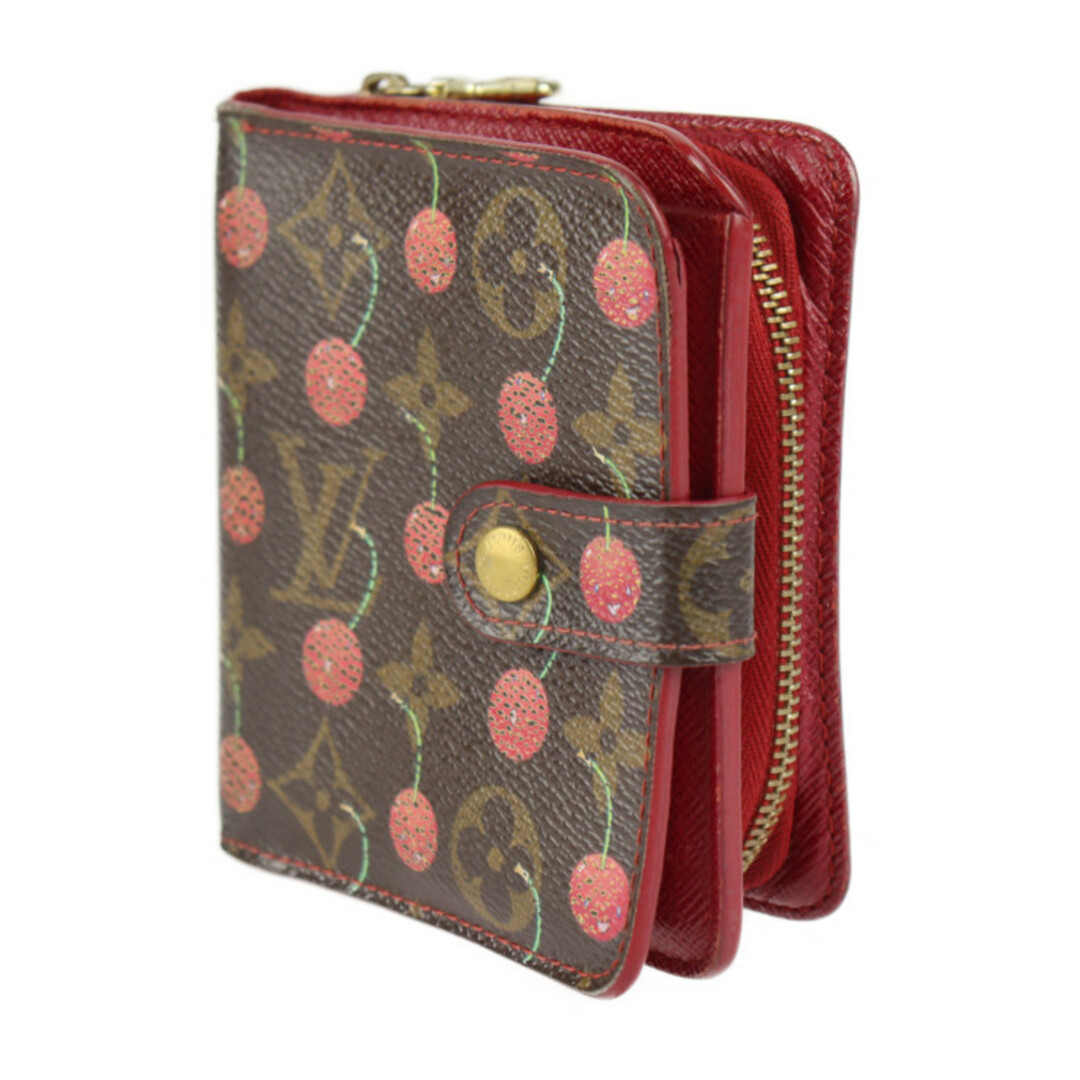 LOUIS VUITTON ルイ ヴィトン コンパクトジップ モノグラム チェリー