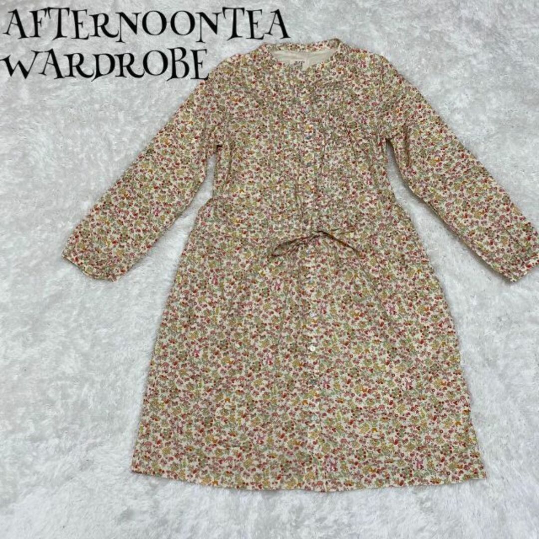 AfternoonTea(アフタヌーンティー)のAFTERNOONTEA WARDROBE ☆ シャツワンピース 花柄 総柄 レディースのワンピース(ひざ丈ワンピース)の商品写真