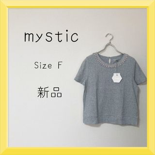 ミスティック(mystic)のショート丈 リブ レース トップス(Tシャツ(半袖/袖なし))