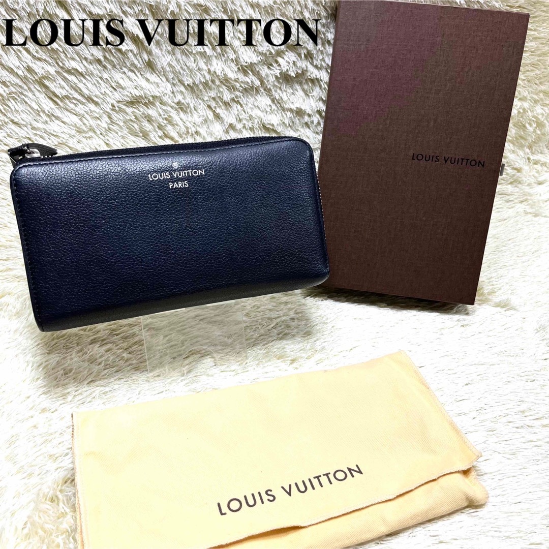 美品 ルイヴィトン ポルトフォイユ LOUIS VUITTON ネイビーブラック ...