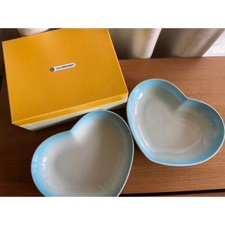 ルクルーゼ(LE CREUSET)のルクルーゼ　ハートディッシュ　ハート　皿パウダーブルー(食器)