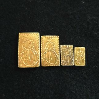 江戸金貨セット■安政二分金■明治二分金■天保二朱金■万延二朱金■判金４枚セット