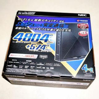 エヌイーシー(NEC)のNEC 無線 ルータ PA-WX5400HP ブラック Wi-Fi 無線 LAN(PC周辺機器)