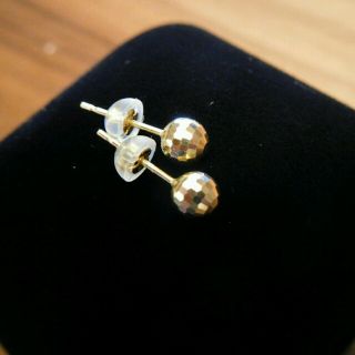 K18刻印あり　ミラーボールピアス5mm(ピアス)