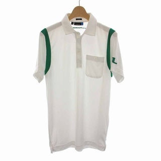 ジェイリンドバーグ(J.LINDEBERG)のJ.LINDEBERG ポロシャツ 胸ポケット付き 半袖 S 白 ホワイト 緑(ポロシャツ)