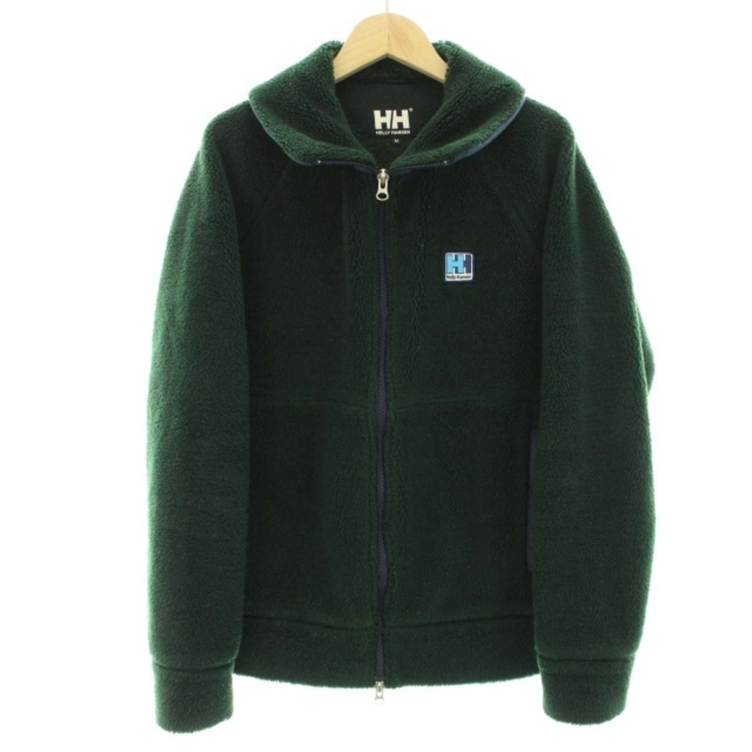 HELLY HANSEN ファイバーパイル ボアジャケット ロゴ M 緑