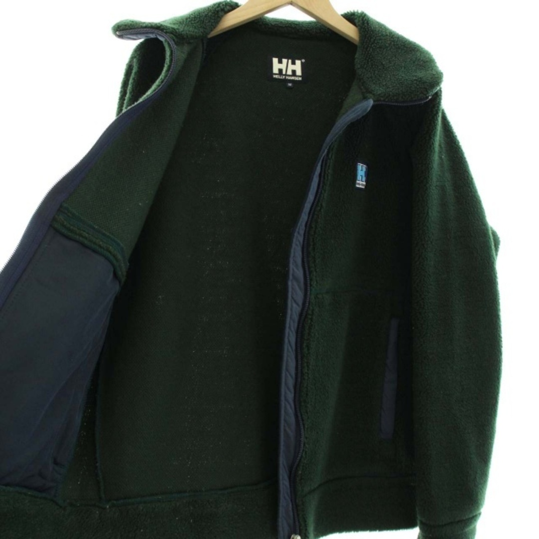 HELLY HANSEN(ヘリーハンセン)のHELLY HANSEN ファイバーパイル ボアジャケット ロゴ M 緑 メンズのトップス(パーカー)の商品写真