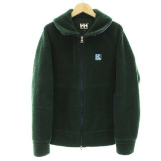 ヘリーハンセン(HELLY HANSEN)のHELLY HANSEN ファイバーパイル ボアジャケット ロゴ M 緑(パーカー)